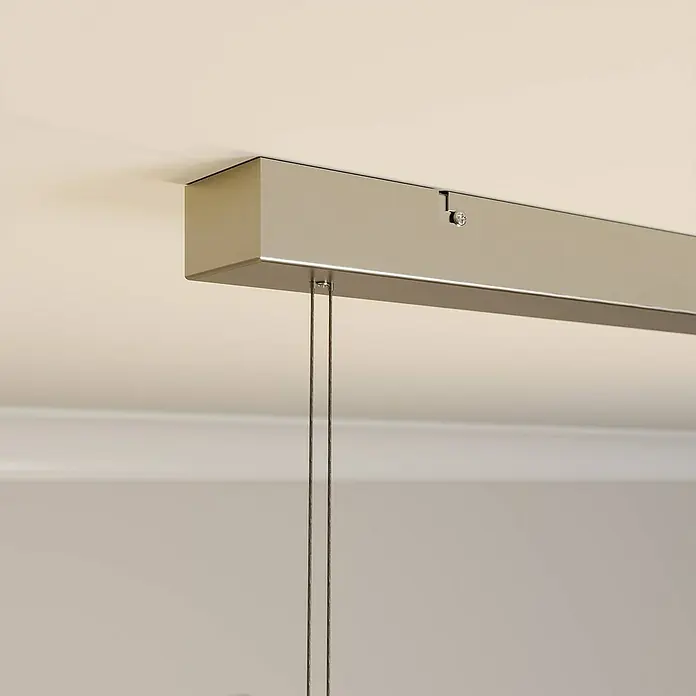 Lindby Pendelleuchte Auron - nickel satiniert, weiß