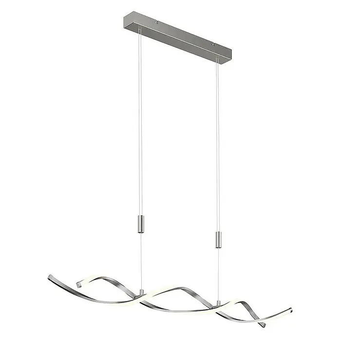Lindby Pendelleuchte Auron - nickel satiniert, weiß