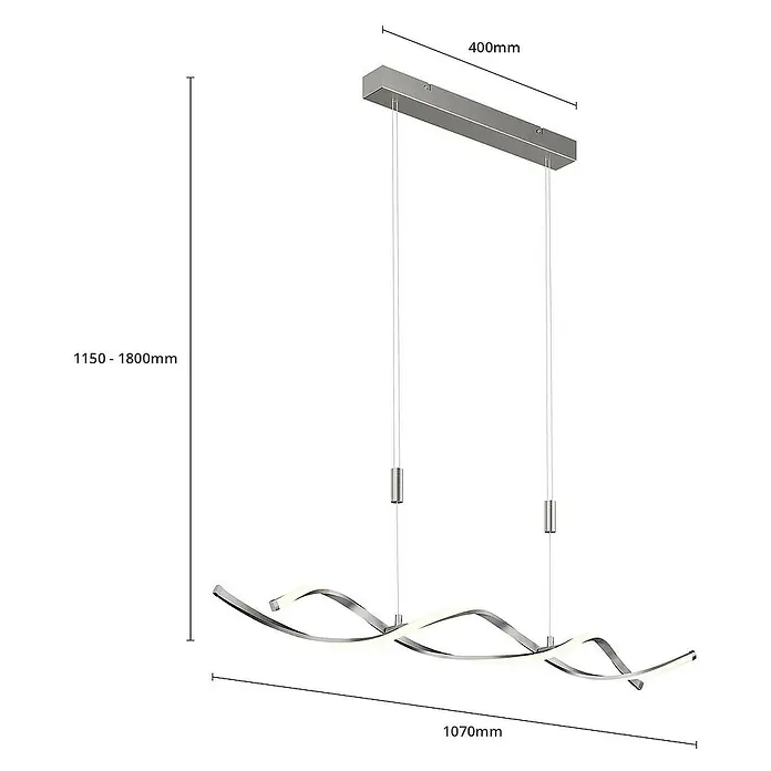 Lindby Pendelleuchte Auron - nickel satiniert, weiß