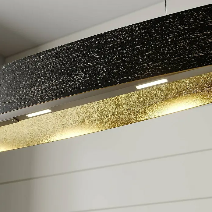 Lucande Pendelleuchte Lio - L x B x H: 99 x 9,5 x 8 cm, schwarz, Schwarz, gold