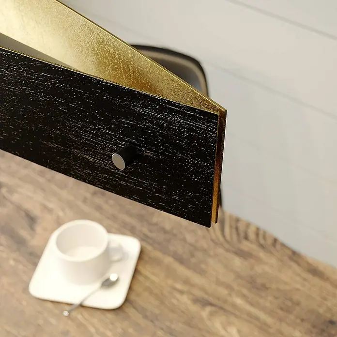 Lucande Pendelleuchte Lio - L x B x H: 99 x 9,5 x 8 cm, schwarz, Schwarz, gold