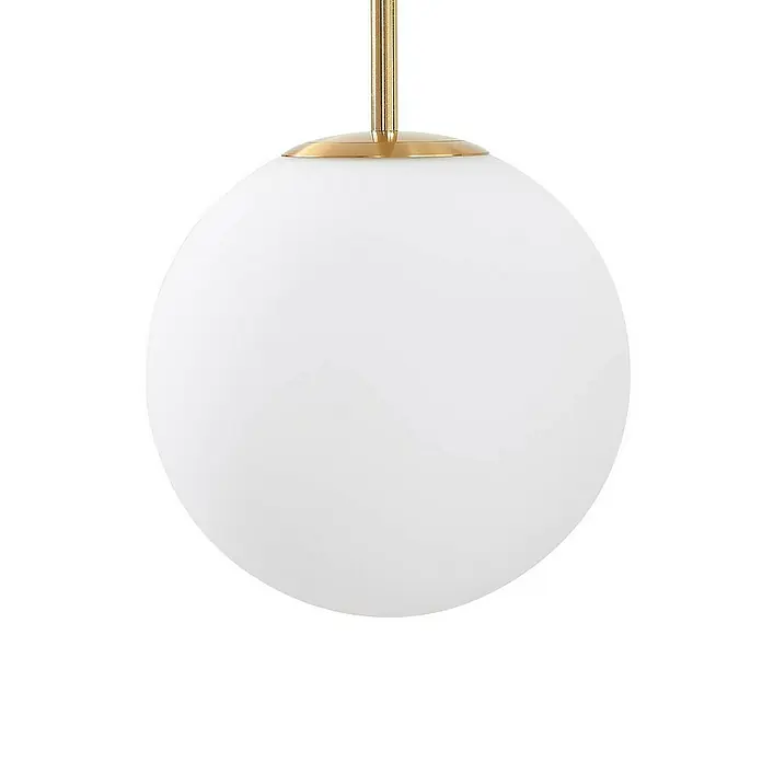Lucande Pendelleuchte Joran - L x B x H: 89 x 20 x 20 cm, weiß / opal, opal weiß, gold, Schwarz