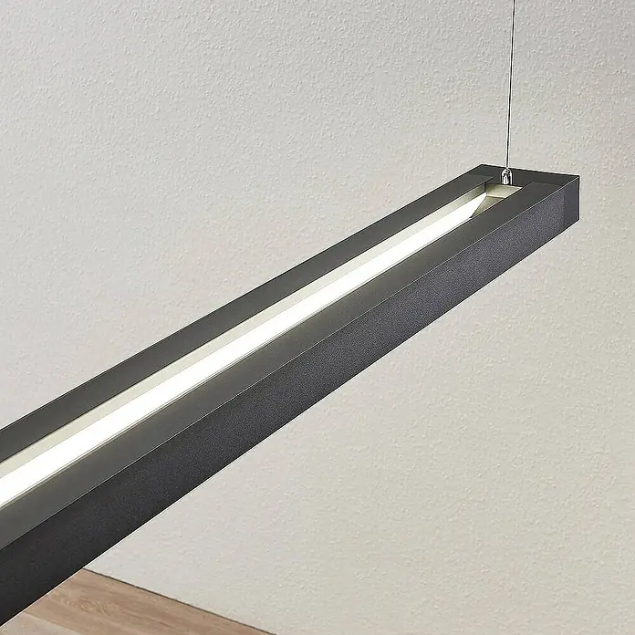 Arcchio Pendelleuchte Cuna - L x B x H: 92,2 x 11,5 x 4,88 cm, schwarz, Schwarz (RAL 9005)