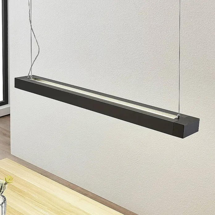 Arcchio Pendelleuchte Cuna - L x B x H: 92,2 x 11,5 x 4,88 cm, schwarz, Schwarz (RAL 9005)