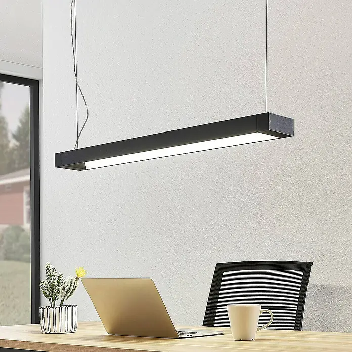 Arcchio Pendelleuchte Cuna - L x B x H: 92,2 x 11,5 x 4,88 cm, schwarz, Schwarz (RAL 9005)
