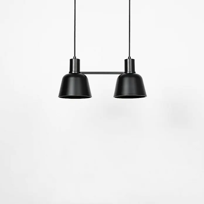Lucande Pendelleuchte Servan - L x B x H: 45 x 17 x 19,3 cm, schwarz, Schwarz matt, E27