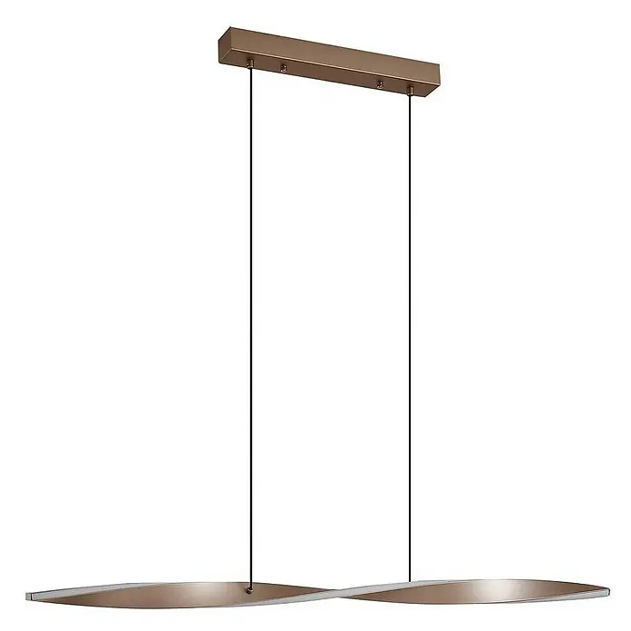 Lindby Pendelleuchte Jaren - L x B x H: 100 x 4 x 1 cm, braun / rost, braun, Schwarz