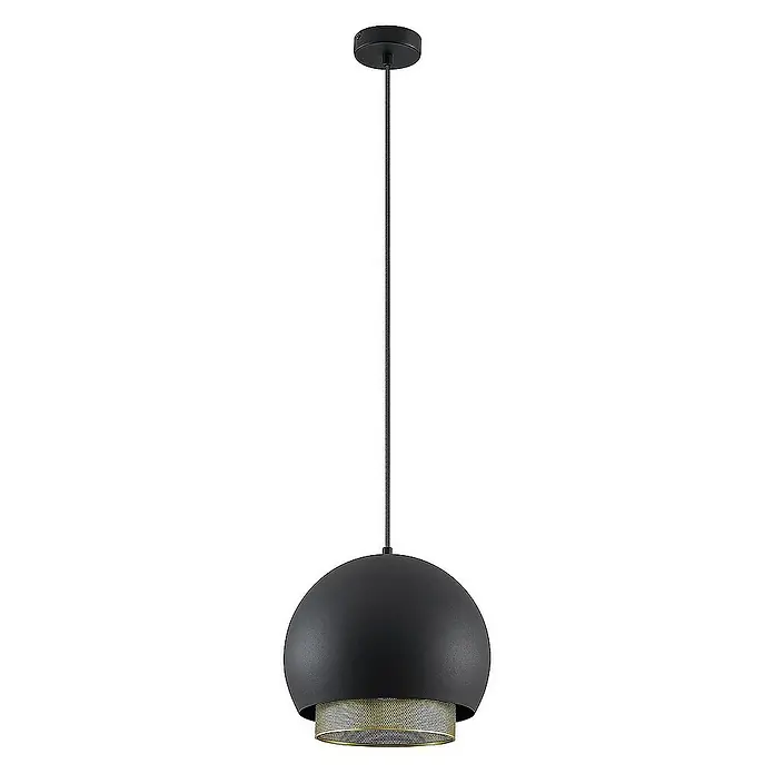 Lucande Pendelleuchte Sivaniel - L x B x H: 30 x 30 x 23,3 cm, schwarz, Schwarz, gold, E27