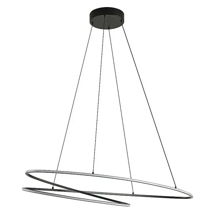 Lucande Pendelleuchte Gavril - L x B x H: 100 x 38 x 1 cm, schwarz, Schwarz