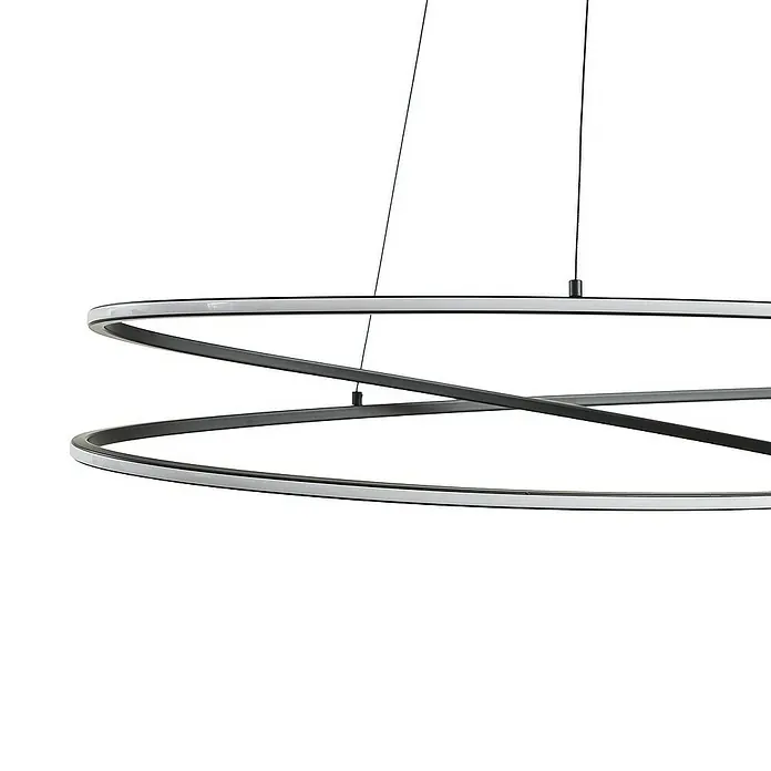 Lucande Pendelleuchte Gavril - L x B x H: 100 x 38 x 1 cm, schwarz, Schwarz