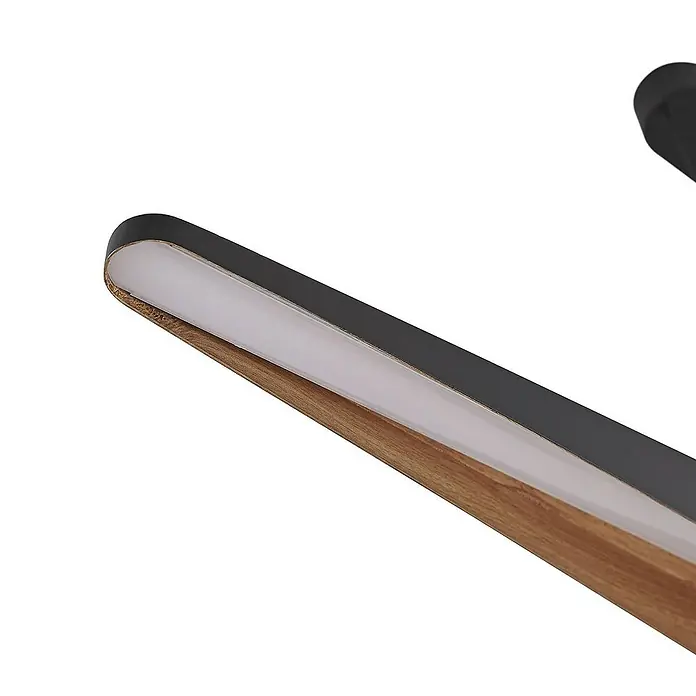 Lucande Pendelleuchte Clavit - L x B x H: 140 x 9 x 8 cm, schwarz, Schwarz