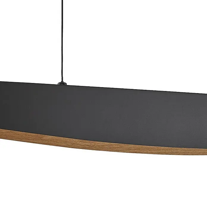 Lucande Pendelleuchte Clavit - L x B x H: 140 x 9 x 8 cm, schwarz, Schwarz