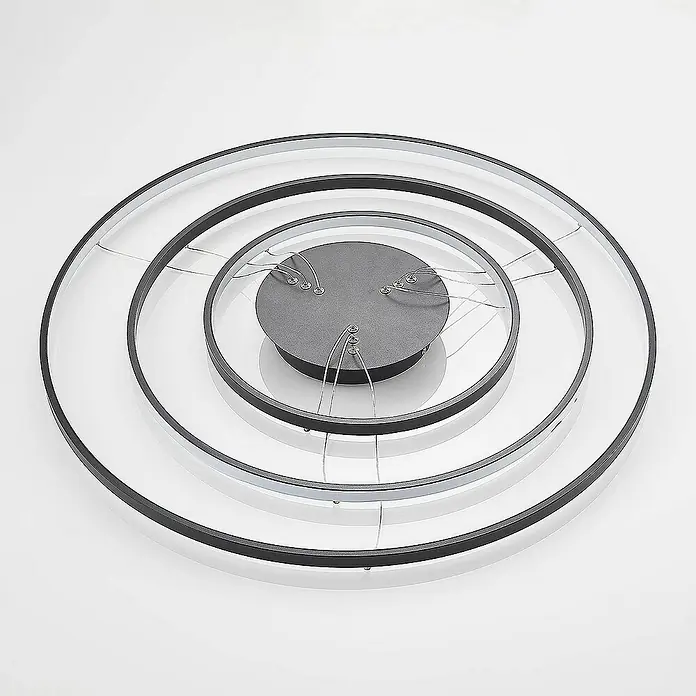 Lucande Pendelleuchte Ezana - schwarz, Schwarz matt, weiß