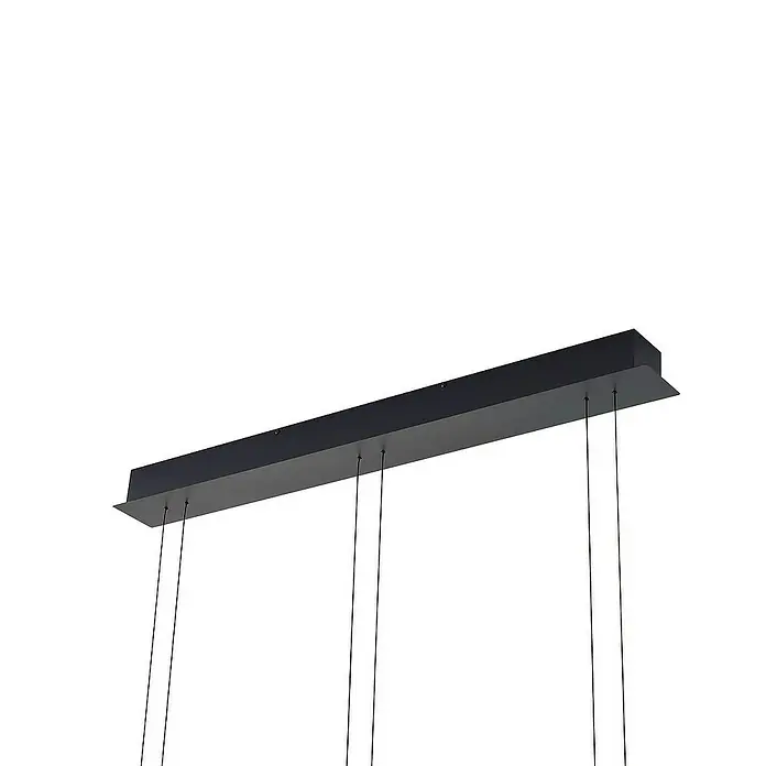 Lucande Pendelleuchte Dain - L x B x H: 100 x 21 x 13 cm, alu / grau / zink, rauchgrau, Schwarz