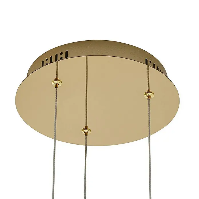 Lucande Pendelleuchte Hayley - L x B x H: 25 x 25 x 150 cm, klar / transparent, klar, gold