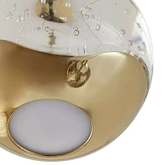 Lucande Pendelleuchte Hayley - L x B x H: 25 x 25 x 150 cm, klar / transparent, klar, gold