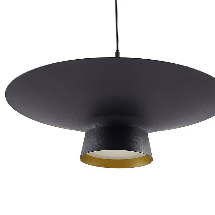 Lindby Pendelleuchte Norvind - schwarz, sandSchwarz, gold