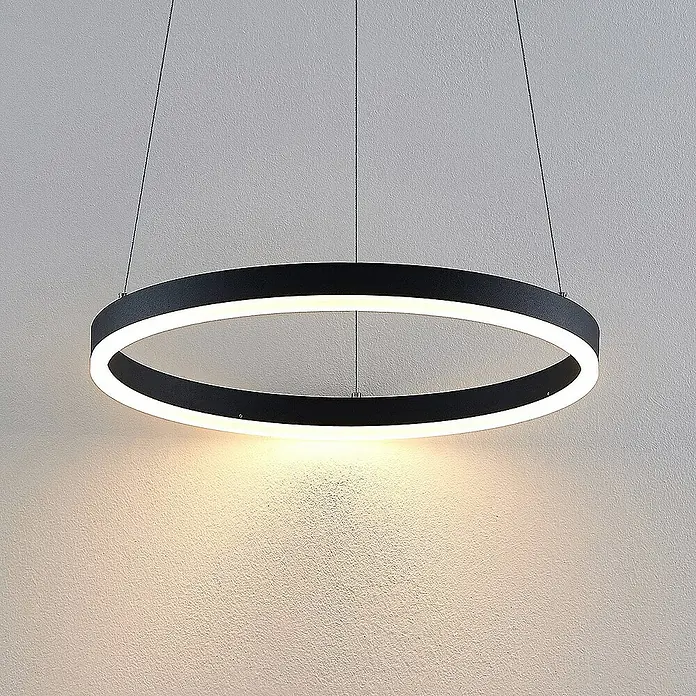 Arcchio Pendelleuchte Albiona - schwarz, Schwarz, weiß
