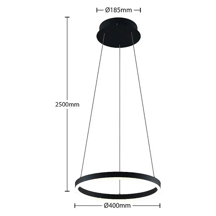 Arcchio Pendelleuchte Albiona - schwarz, Schwarz, weiß