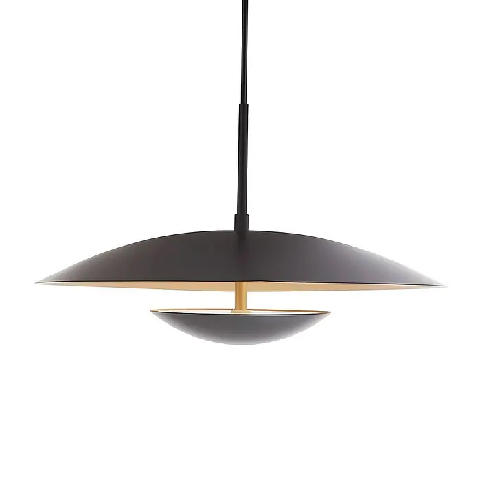 Lindby Pendelleuchte Tiama - L x B x H: 40 x 40 x 24 cm, schwarz, Schwarz, gold