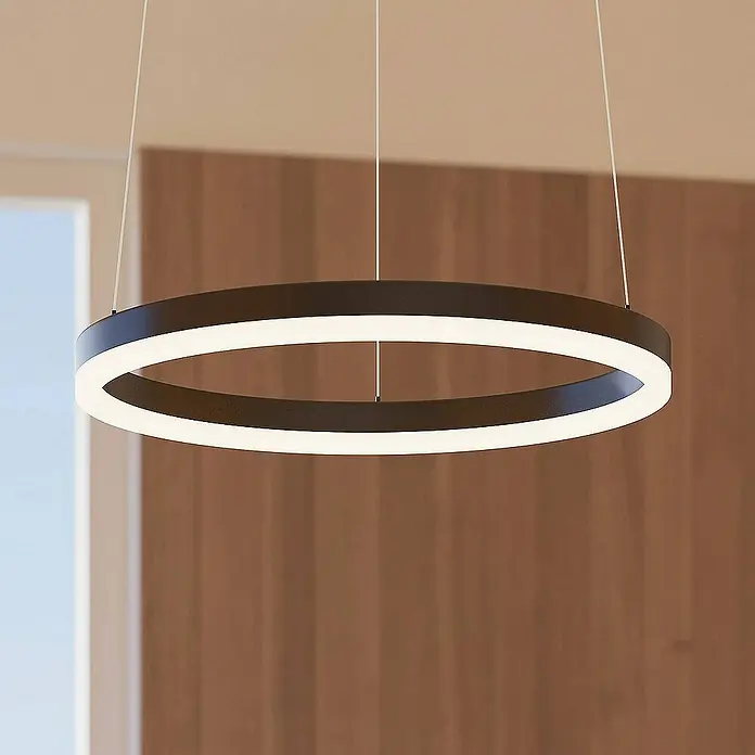 Arcchio Pendelleuchte Albiona - schwarz, Schwarz, weiß