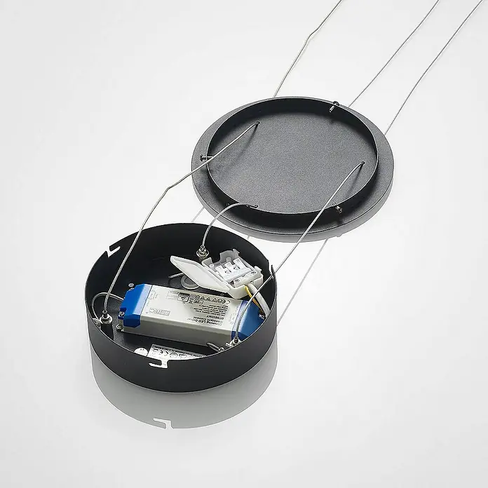 Arcchio Pendelleuchte Albiona - schwarz, Schwarz, weiß