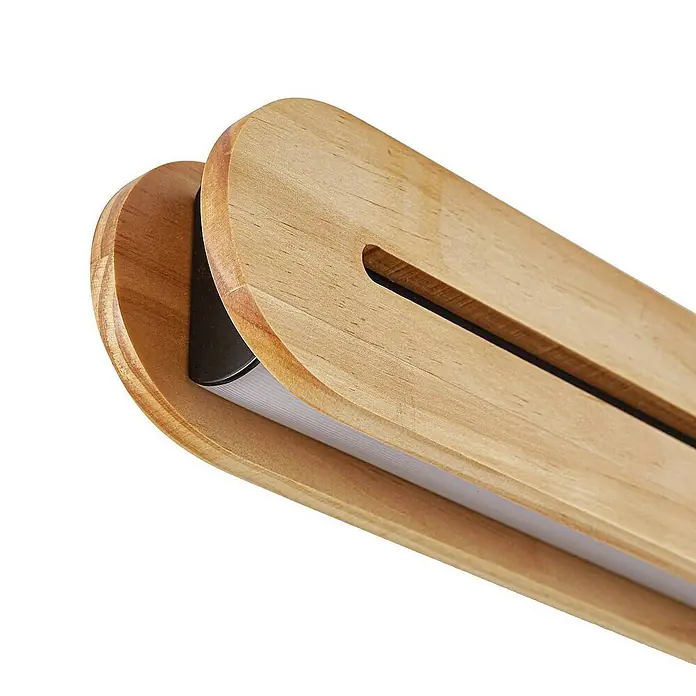 Lucande Pendelleuchte Darnor - Holz hell, holz hell, Schwarz