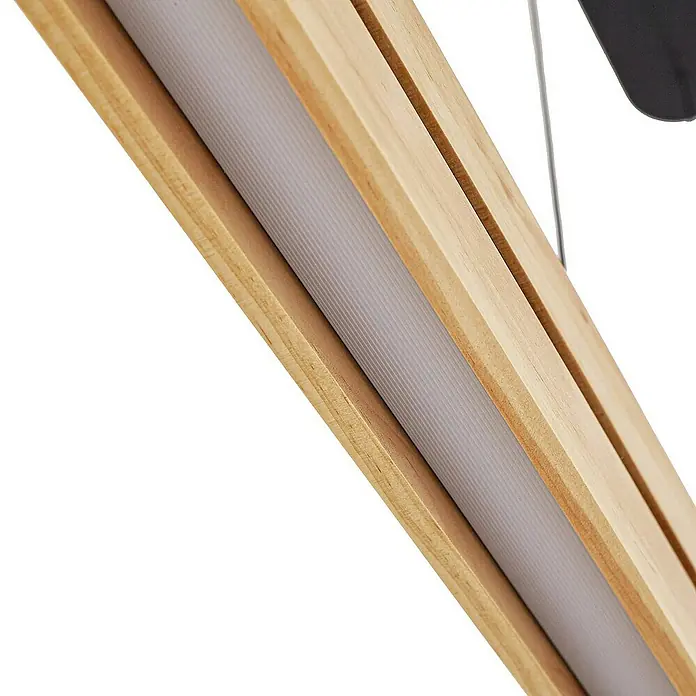 Lucande Pendelleuchte Darnor - Holz hell, holz hell, Schwarz