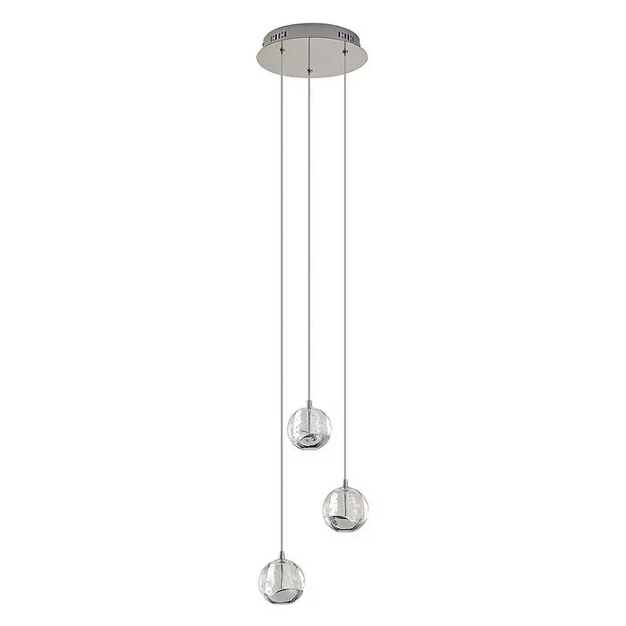 Lucande Pendelleuchte Hayley - L x B x H: 25 x 25 x 150 cm, klar / transparent, klar, chrom