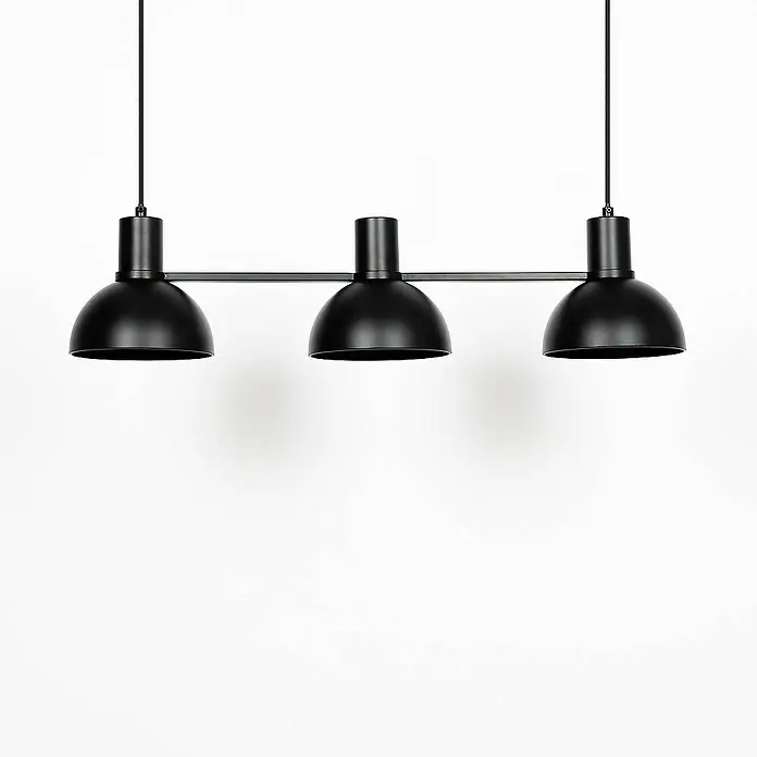 Lucande Pendelleuchte Mostrid - L x B x H: 73 x 17 x 16 cm, schwarz, Schwarz matt, E27