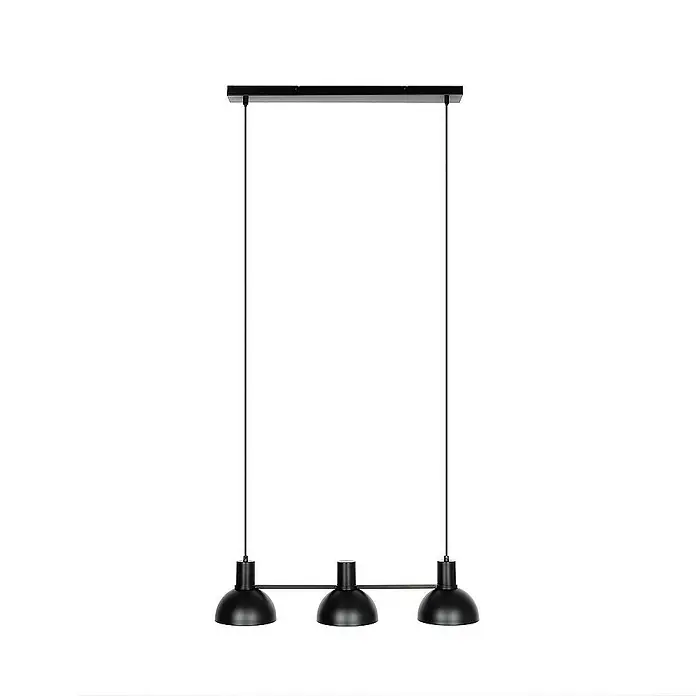 Lucande Pendelleuchte Mostrid - L x B x H: 73 x 17 x 16 cm, schwarz, Schwarz matt, E27