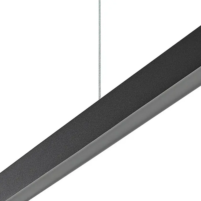Lucande Pendelleuchte Mylosh - L x B x H: 110 x 3,5 x 4,6 cm, schwarz, Schwarz