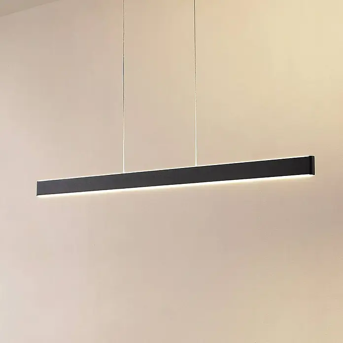 Lucande Pendelleuchte Mylosh - L x B x H: 110 x 3,5 x 4,6 cm, schwarz, Schwarz