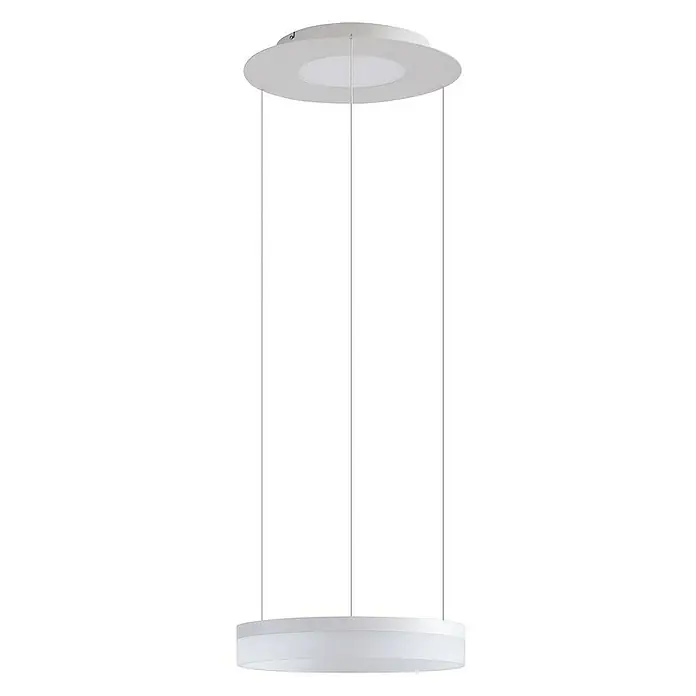 Lucande Pendelleuchte Squillo - L x B x H: 40 x 40 x 7 cm, weiß / opal, sandweiß