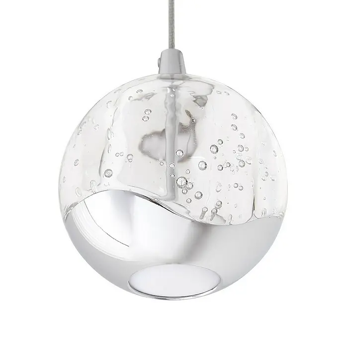 Lucande Pendelleuchte Hayley - L x B x H: 9 x 9 x 8,5 cm, klar / transparent, klar, chrom