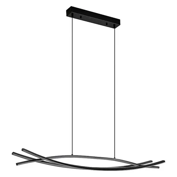 Lucande Pendelleuchte Sayori - schwarz, Schwarz, weiß