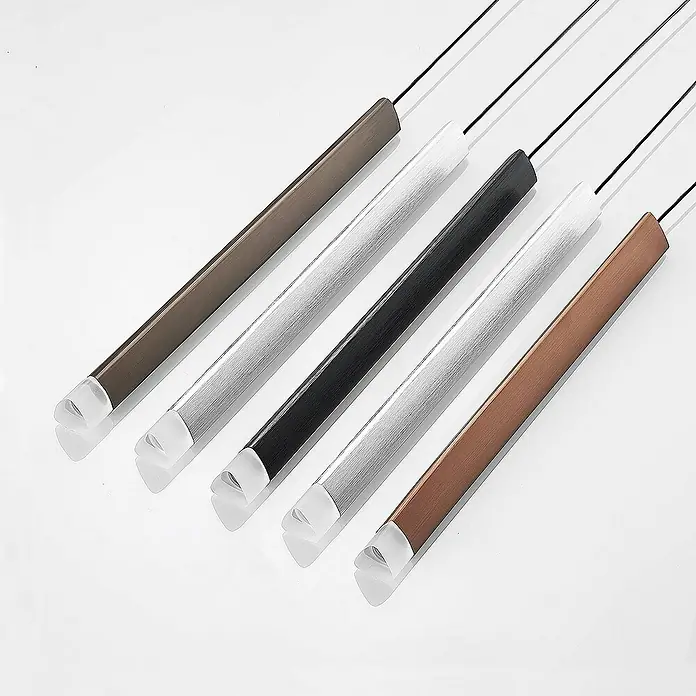 Lucande Pendelleuchte Stoika - schwarz, Schwarz, alu, kaffeebraun