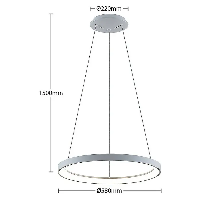 Arcchio Pendelleuchte Vivy - L x B x H: 58 x 58 x 3,5 cm, weiß / opal, weiß