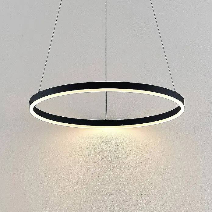 Arcchio Pendelleuchte Albiona - L x B x H: 60 x 60 x 3,5 cm, schwarz, Schwarz, weiß