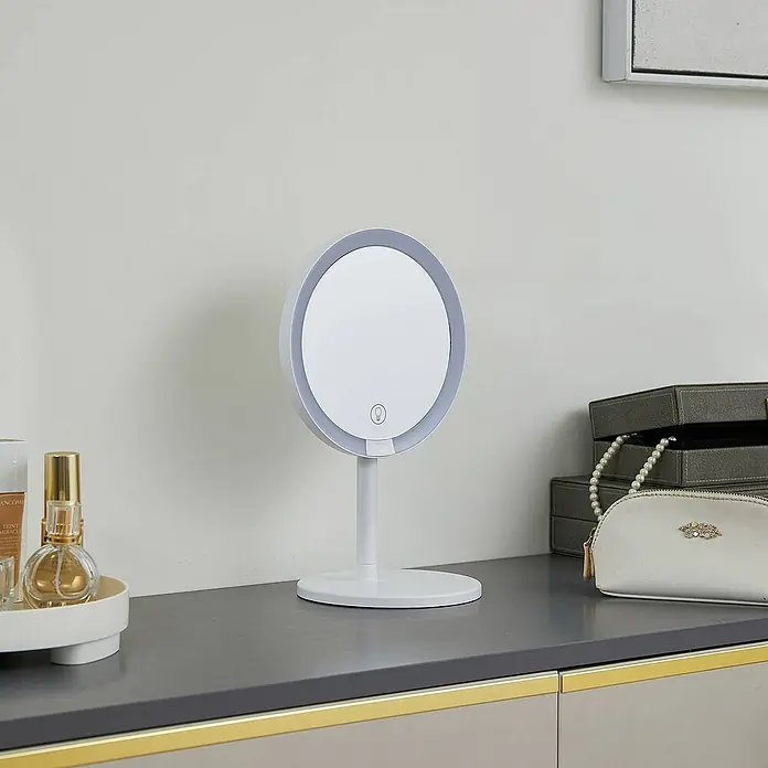 Lindby LED-Spiegelleuchte Renki - weiß / opal, weiß / opal