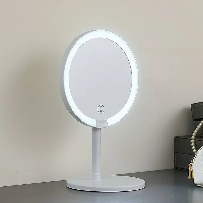 Lindby LED-Spiegelleuchte Renki - weiß / opal, weiß / opal