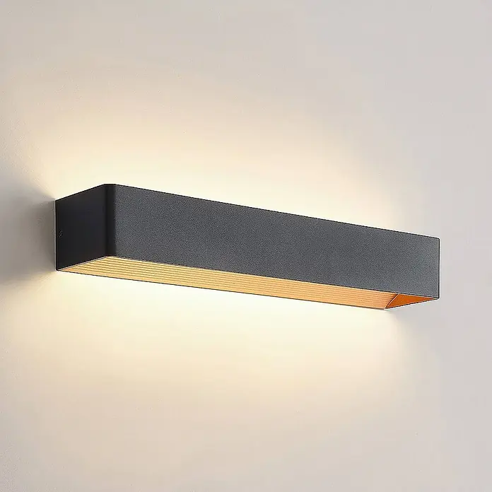 Arcchio Wandleuchte Karam - L x B x H: 10 x 53 x 8 cm, schwarz, schwarz