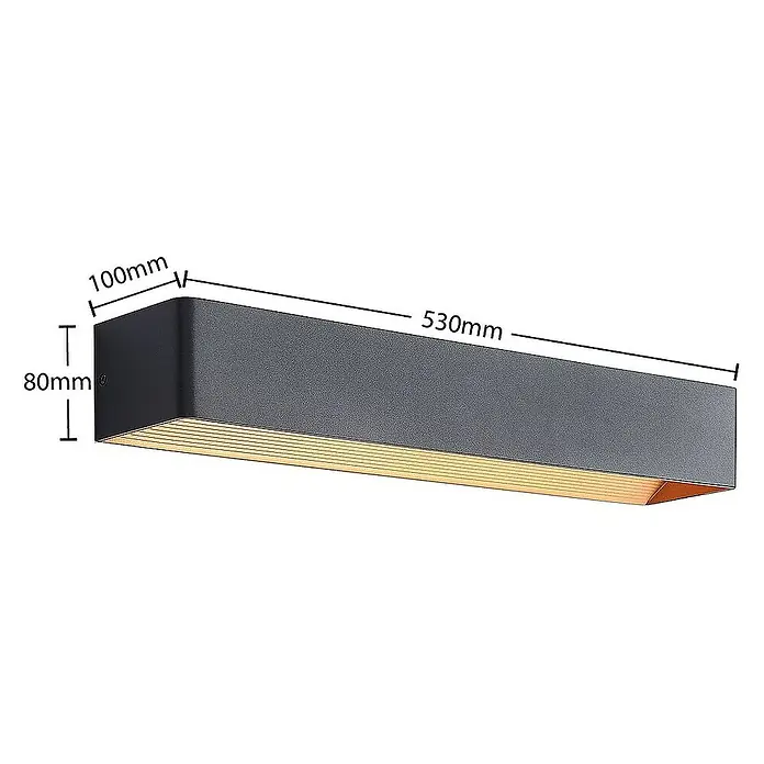 Arcchio Wandleuchte Karam - L x B x H: 10 x 53 x 8 cm, schwarz, schwarz