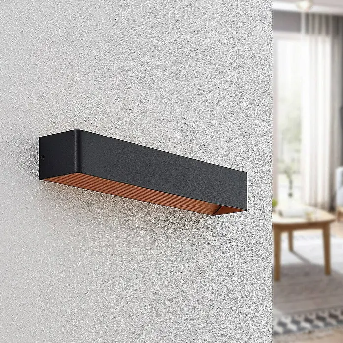 Arcchio Wandleuchte Karam - L x B x H: 10 x 53 x 8 cm, schwarz, schwarz