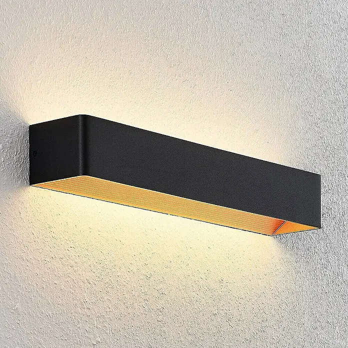 Arcchio Wandleuchte Karam - L x B x H: 10 x 53 x 8 cm, schwarz, schwarz