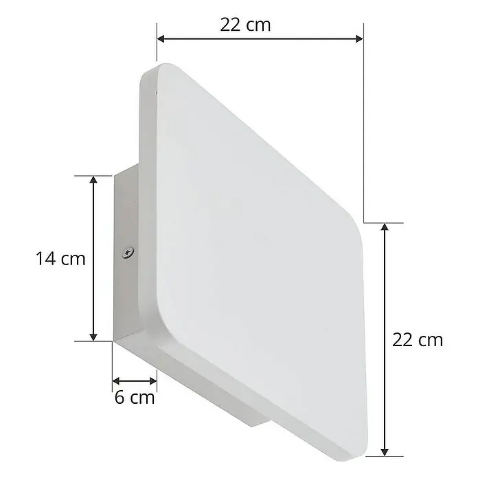 Lucande Wandleuchte Elrik - L x B x H: 6 x 22 x 22 cm, weiß / opal