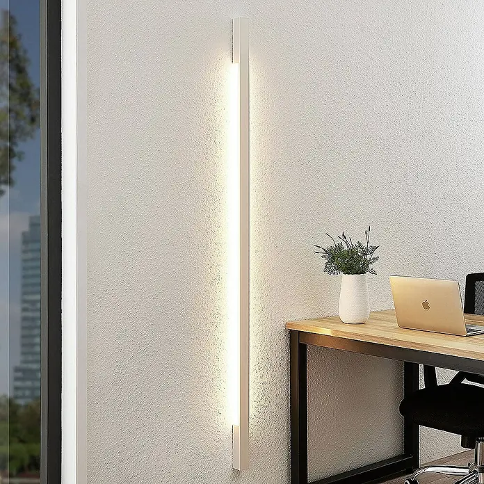 Arcchio Wandleuchte Ivano - L x B x H: 4,4 x 4,4 x 170 cm, weiß / opal, weiß / opal