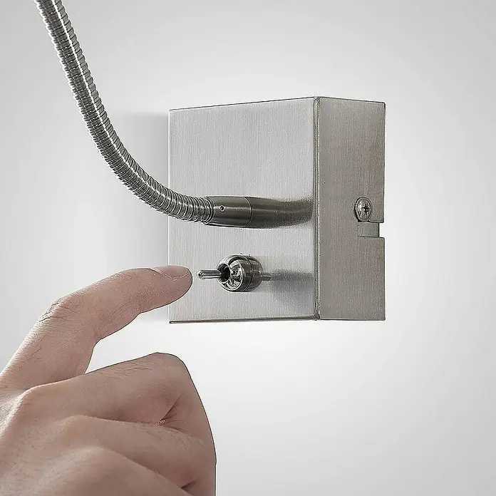 Lindby Wandleuchte Jolka - L x B x H: 30 x 7 x 7 cm, alu / grau / zink, alu / grau / zink