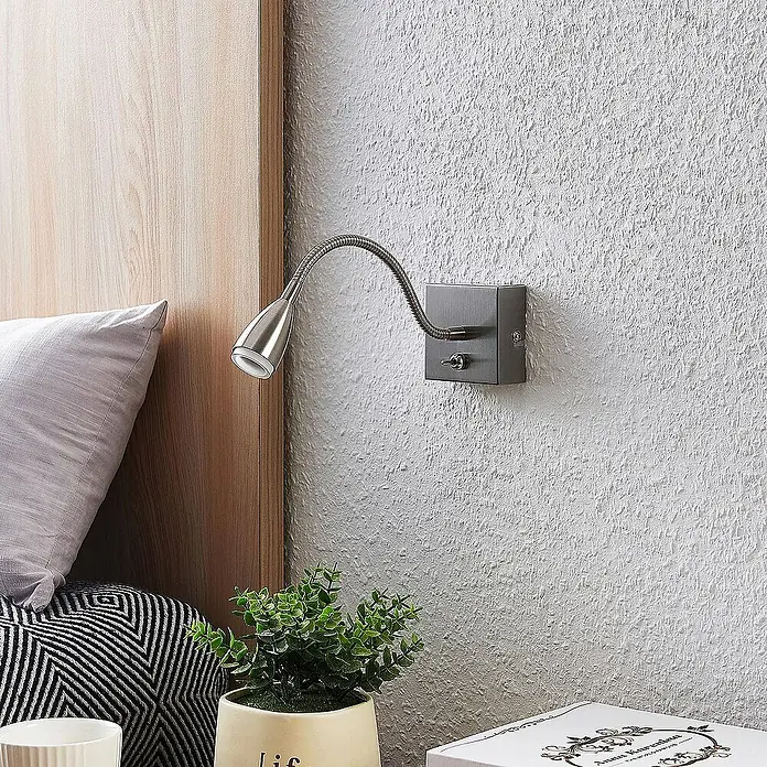 Lindby Wandleuchte Jolka - L x B x H: 30 x 7 x 7 cm, alu / grau / zink, alu / grau / zink