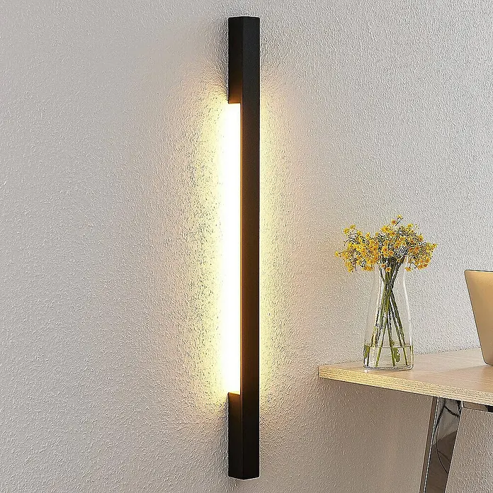 Arcchio Wandleuchte Ivano - L x B x H: 4,4 x 4,4 x 91 cm, schwarz, schwarz